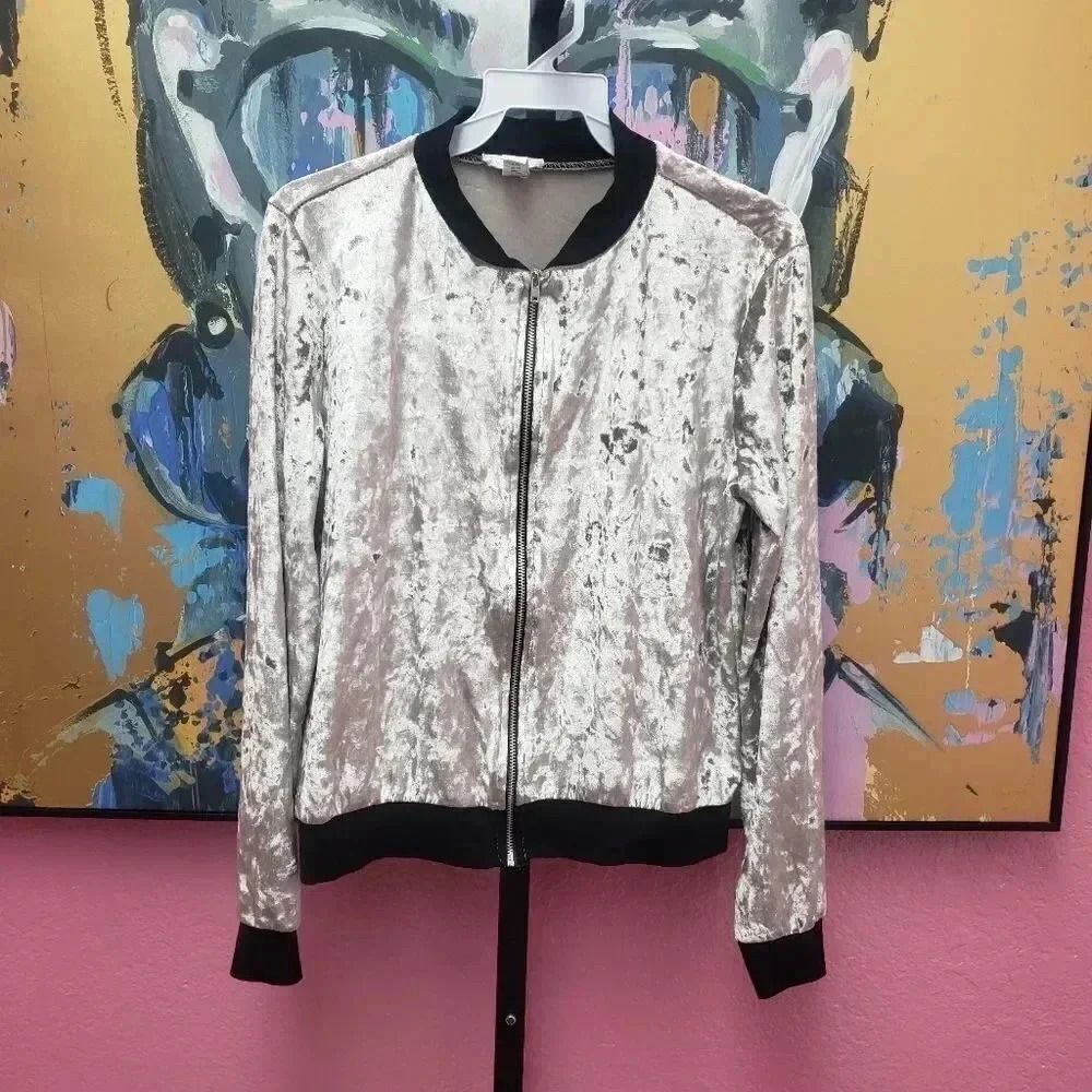 Full Tilt Velvet Bomber Jacket